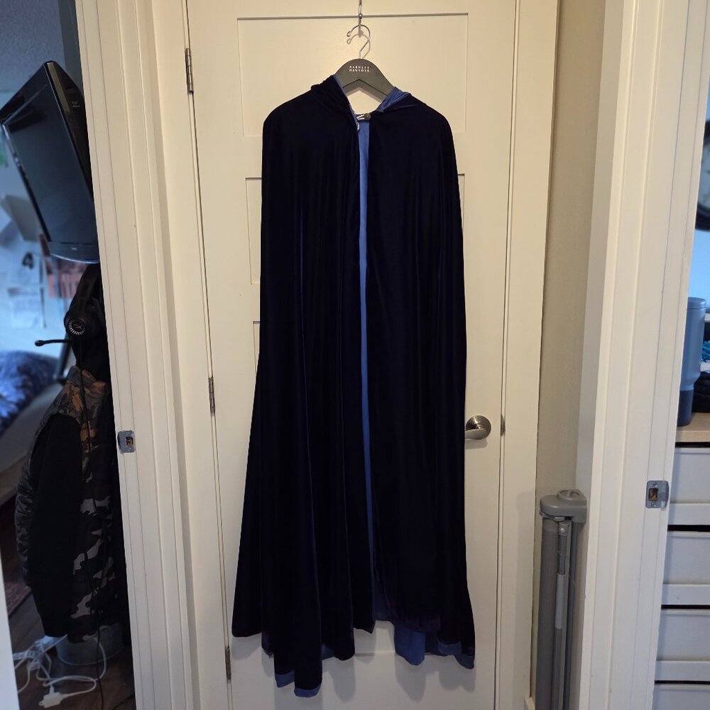 Heavy Quality Satin Lined Velvet Hooded Reversable Wizard Cape Cloak Rich Purple